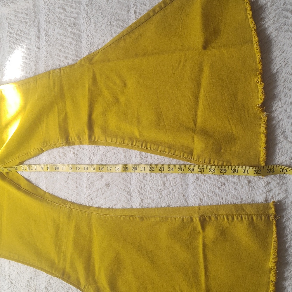 Home Folk Mustard Yellow Wide Flare Women's Pants Size 12 NWT Bell bottom - Picture 10 of 16
